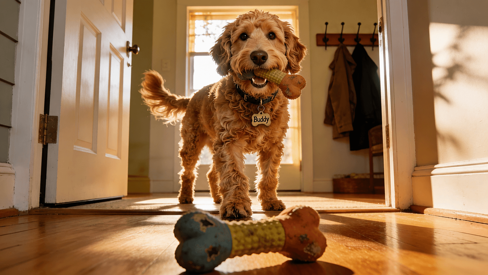 Editorial hero image for Why Some Dogs Greet With a Toy Instead of a Tail Wag
