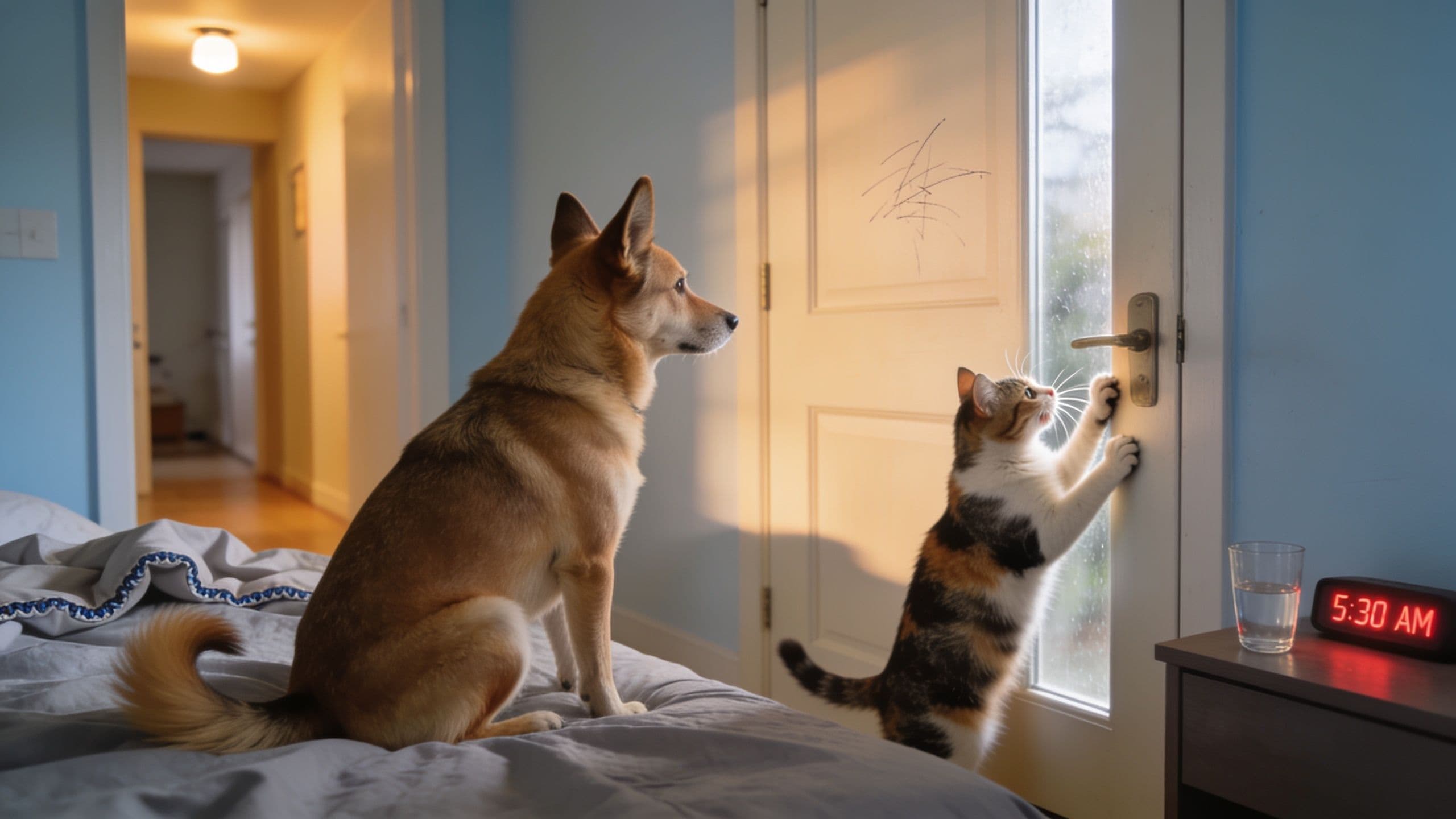 Editorial hero image for A Better Morning Routine for Pets Who Wake the House Too Early