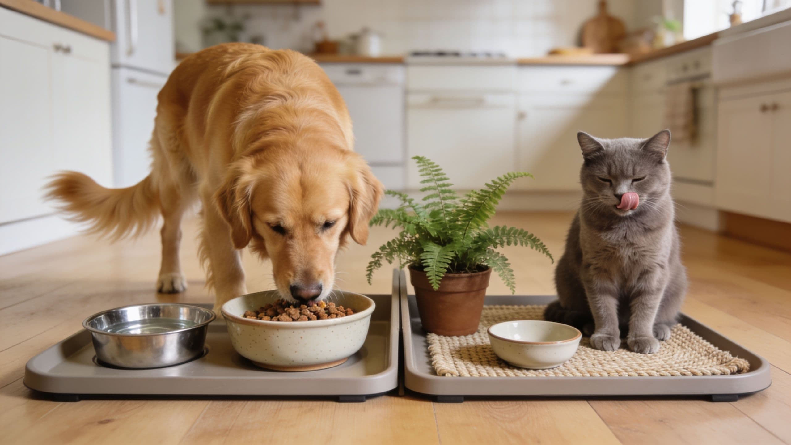 Editorial hero image for A Two-Zone Feeding Setup Can Reduce Everyday Pet Friction